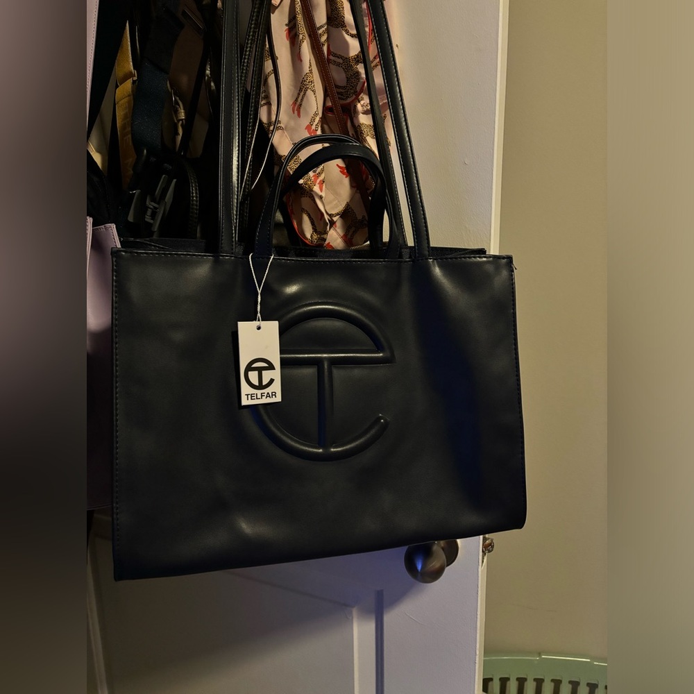 Navy blue medium telfar bag